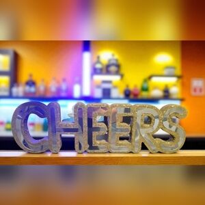 Gold Glitter 'CHEERS' Sign